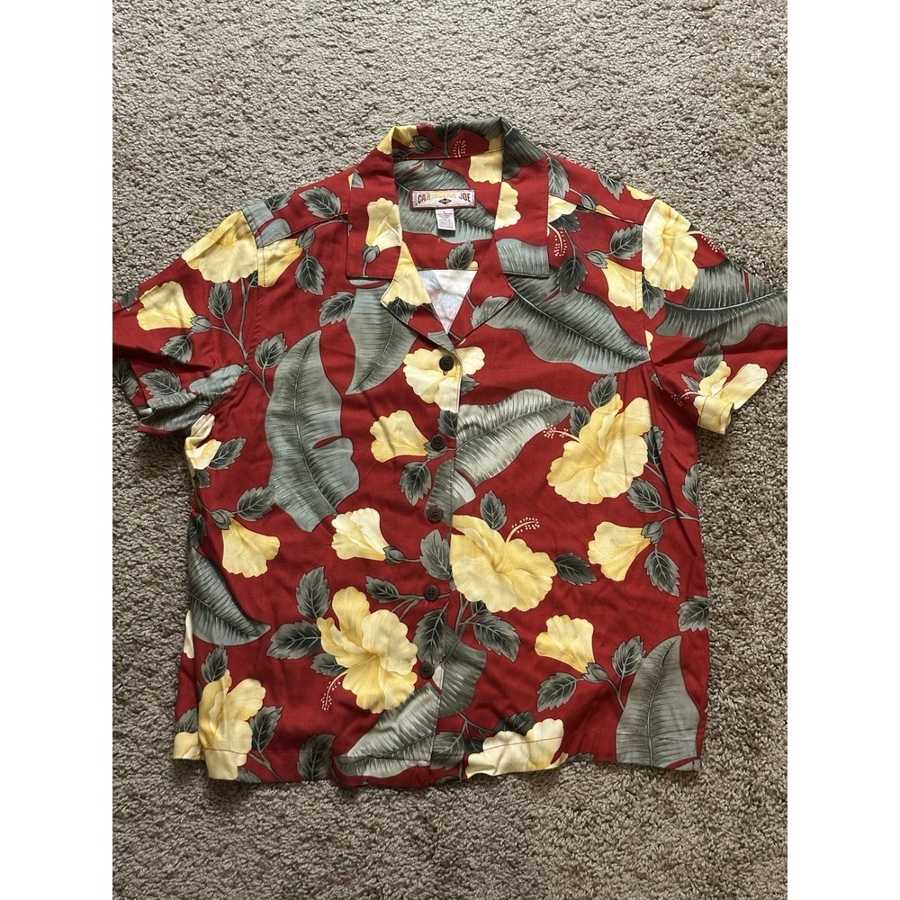 Women's Caribbean Joe Short Sleeve Button Up Shirt - Large - Picture 2 of 4